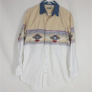 vtg EXPRESS RIDER Southwest Western Shirt LT Tall
